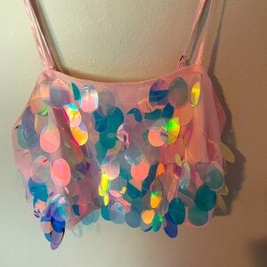 Rave/Festival sequin crop top
